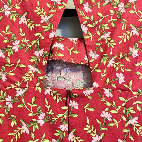 Birds of North America Red/Pink Floral Dress - Picture 4 of 4